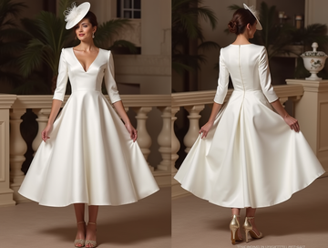 Elegant White Mini Short Wedding Dress with a Layered Skirt for Extra Volume and Drama