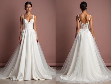 Classic White Princess Wedding Gown with Pearl Embellishments for Elegance