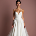 Classic White Princess Wedding Gown with Pearl Embellishments for Elegance