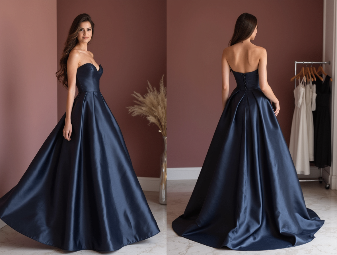 Elegant Black Evening Dress & Prom Dress with Draped Back for a Sophisticated Feel