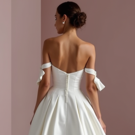 Regal White Princess Ball Gown with Off-Shoulder Draping and a Statement Train