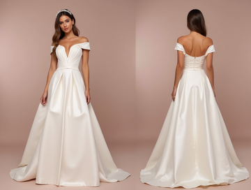 Dreamy White A-Line Bridal Gown with Soft Tulle and Hand-Beaded Details