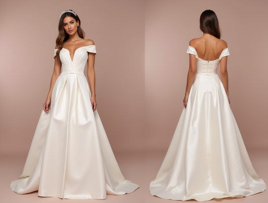 Dreamy White A-Line Bridal Gown with Soft Tulle and Hand-Beaded Details