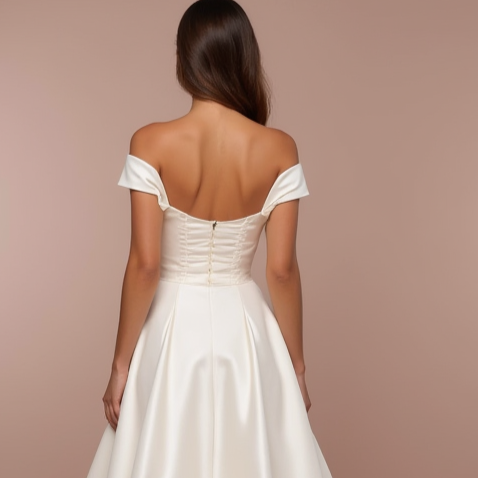 Dreamy White A-Line Bridal Gown with Soft Tulle and Hand-Beaded Details
