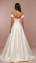 Dreamy White A-Line Bridal Gown with Soft Tulle and Hand-Beaded Details