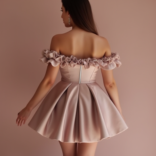 Elegant Pink Evening Dress & Prom Dress with Draped Back for a Sophisticated Feel