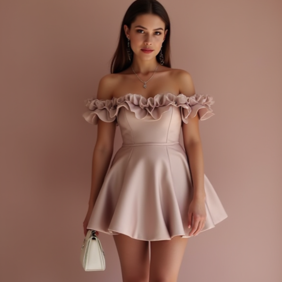 Elegant Pink Evening Dress & Prom Dress with Draped Back for a Sophisticated Feel