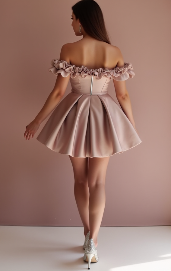 Elegant Pink Evening Dress & Prom Dress with Draped Back for a Sophisticated Feel