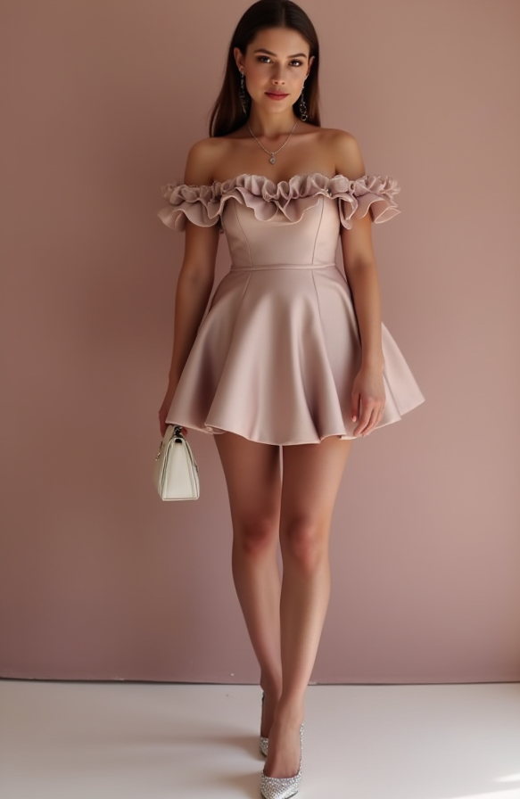 Elegant Pink Evening Dress & Prom Dress with Draped Back for a Sophisticated Feel