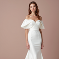 Timeless White Mermaid Wedding Dress with a Simple, Elegant Silhouette