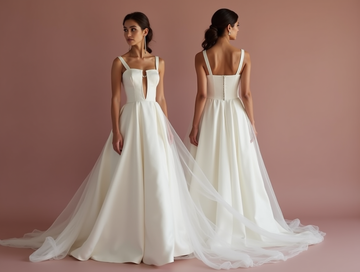 Modern White Princess Wedding Dress for a Fashion-Forward Bride