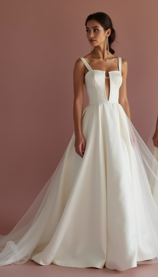 Modern White Princess Wedding Dress for a Fashion-Forward Bride