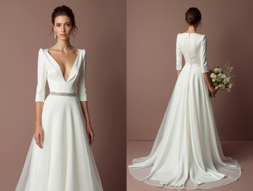 Regal White Princess Wedding Gown with a Chapel Train for a Majestic Look