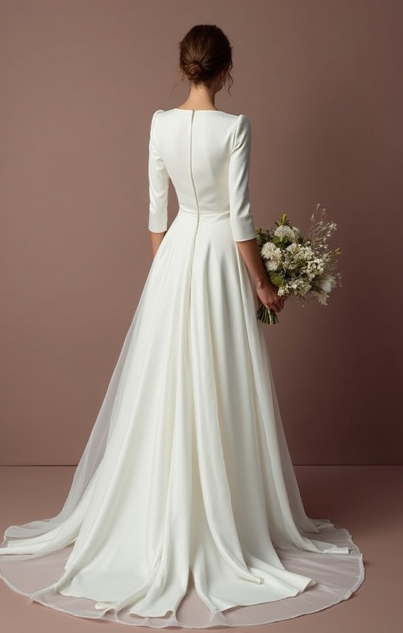 Regal White Princess Wedding Gown with a Chapel Train for a Majestic Look