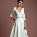 Princess White Wedding Dress with Long Sleeves for a Graceful Look