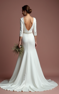 Princess White Wedding Dress with Long Sleeves for a Graceful Look