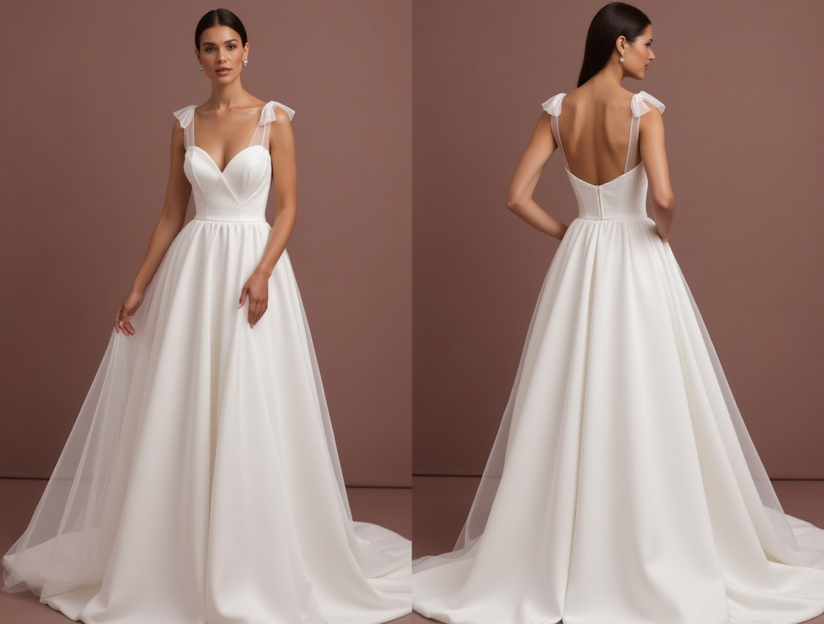Elegant White Princess Bridal Gown for a Stunning and Refined Wedding Look