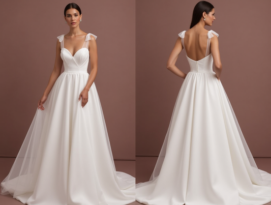 Elegant White Princess Bridal Gown for a Stunning and Refined Wedding Look