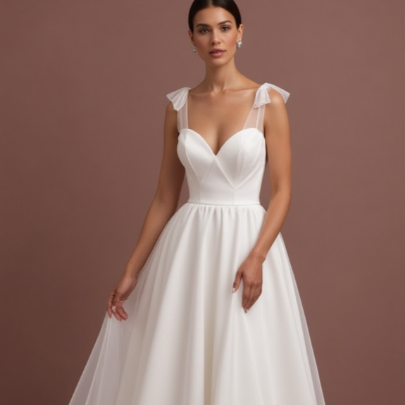 Elegant White Princess Bridal Gown for a Stunning and Refined Wedding Look