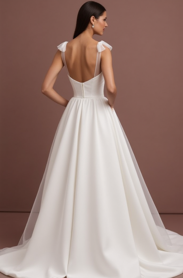 Elegant White Princess Bridal Gown for a Stunning and Refined Wedding Look