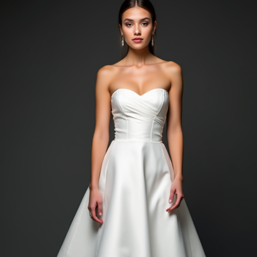 Chic White Mini Short Wedding Dress with a Deep V-Neckline for a Sexy and Sophisticated Look