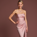 Bold Pink Evening Dress & Prom Gown with Asymmetrical Hem for a Trendy Style