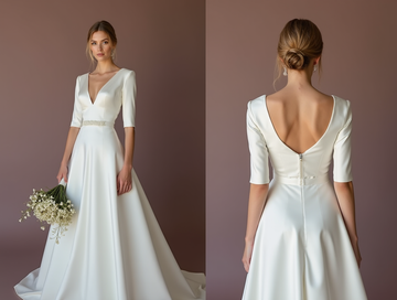 Elegant White Princess Wedding Dress with Lace Appliqué and a Flowing Ball Gown Skirt