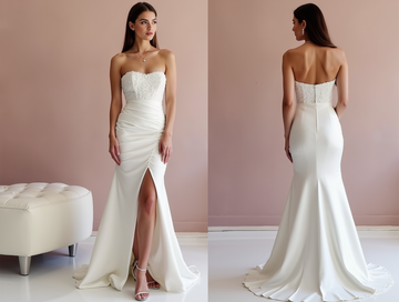 Romantic White A-Line Wedding Dress with Floral Lace and Sheer Back Details