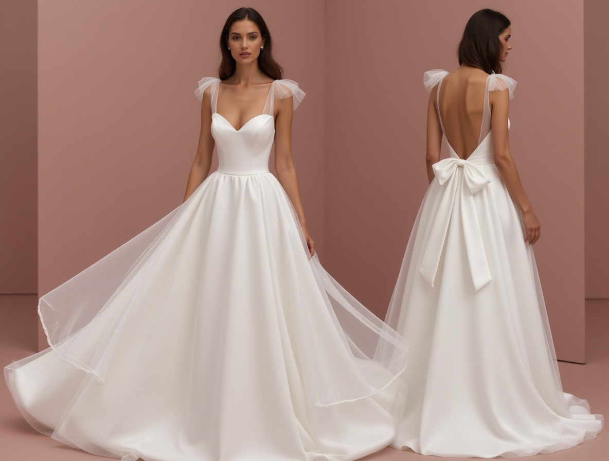 Dreamy White Princess Bridal Gown with Beaded Bodice and Cathedral-Length Train