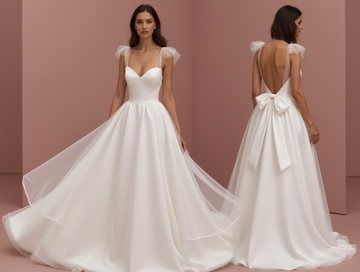 Dreamy White Princess Bridal Gown with Beaded Bodice and Cathedral-Length Train