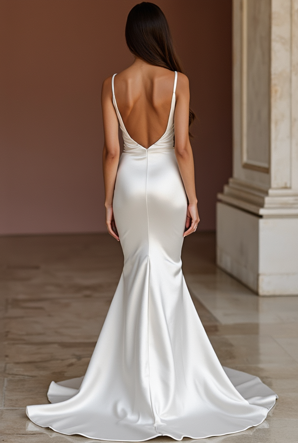 Mermaid White Wedding Dress with a Bold Strapless Design for a Modern Touch