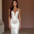 Mermaid White Wedding Dress with a Bold Strapless Design for a Modern Touch