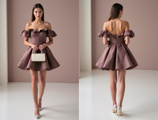 Romantic Brown Evening Dress & Prom Dress with Fitted Bodice and Dreamy Layers