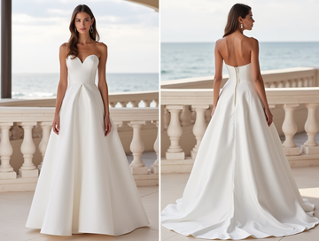 Fairytale White Princess Ball Gown with a Crystal-Encrusted Corset and Flowing Skirt