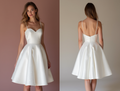 Stunning White Mini Short Wedding Dress with a Drape Sleeve for a Soft and Flowing Look