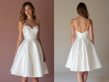 Stunning White Mini Short Wedding Dress with a Drape Sleeve for a Soft and Flowing Look