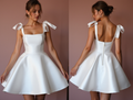 Glamorous White Mini Short Wedding Dress with a Fully Beaded Design for a Sparkling Finish
