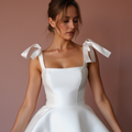 Glamorous White Mini Short Wedding Dress with a Fully Beaded Design for a Sparkling Finish