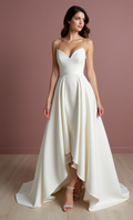Elegant White Mermaid Wedding Dress with a Structured Bodice for a Sleek Look
