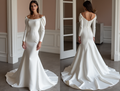 Mermaid White Wedding Gown with a Beaded Waistline for Extra Sparkle