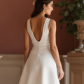 Chic White Mini Short Wedding Dress with Side Cutouts for a Modern and Trendy Look