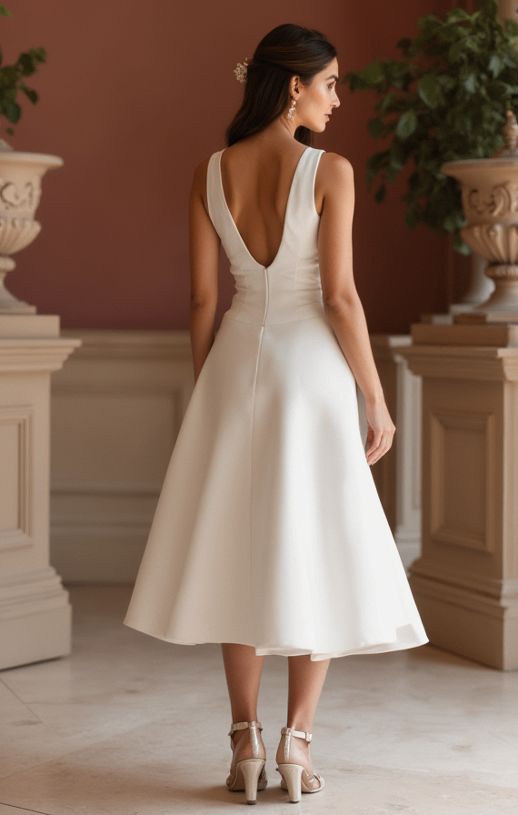 Chic White Mini Short Wedding Dress with Side Cutouts for a Modern and Trendy Look