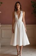 Chic White Mini Short Wedding Dress with Side Cutouts for a Modern and Trendy Look