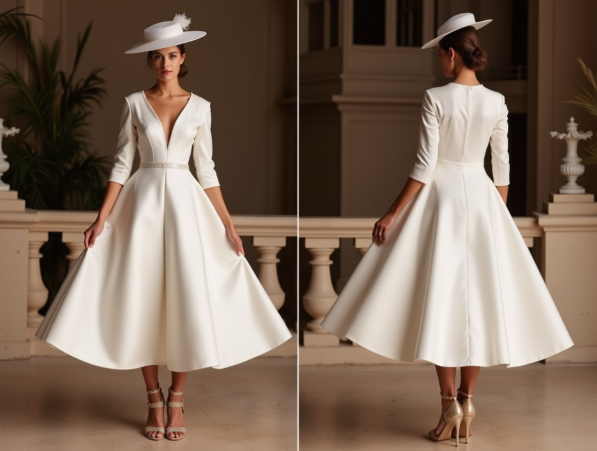 Stylish White Mini Short Wedding Dress with a Pleated Bodice for a Flattering Silhouette