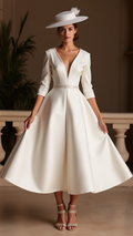 Stylish White Mini Short Wedding Dress with a Pleated Bodice for a Flattering Silhouette