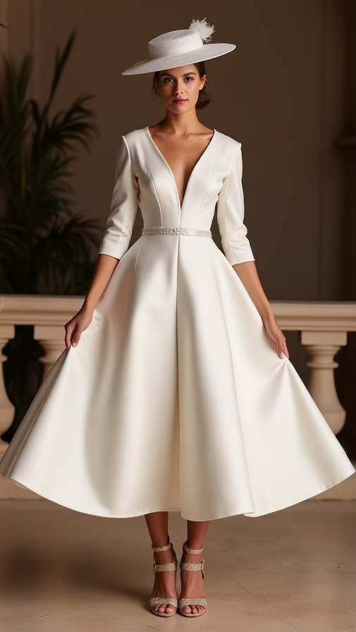 Stylish White Mini Short Wedding Dress with a Pleated Bodice for a Flattering Silhouette