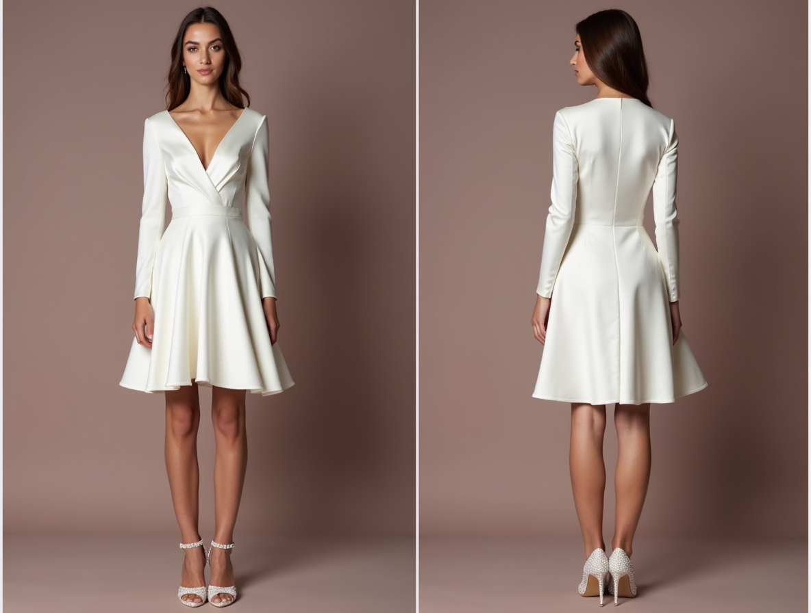 Sexy White Mini Short Wedding Dress with a Sheer Skirt for a Bold and Elegant Look