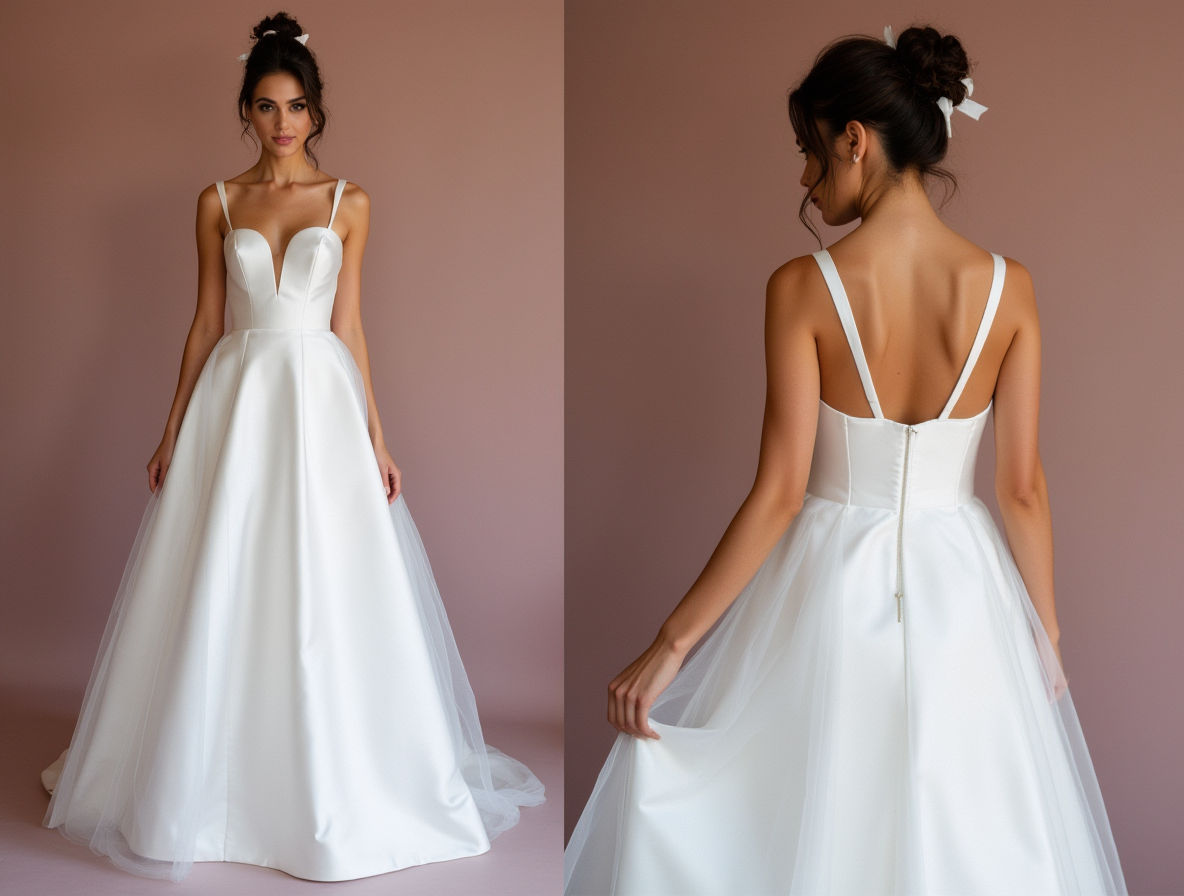 Show-Stopping White Princess Wedding Dress with Layers of Tulle and a Beaded Waist