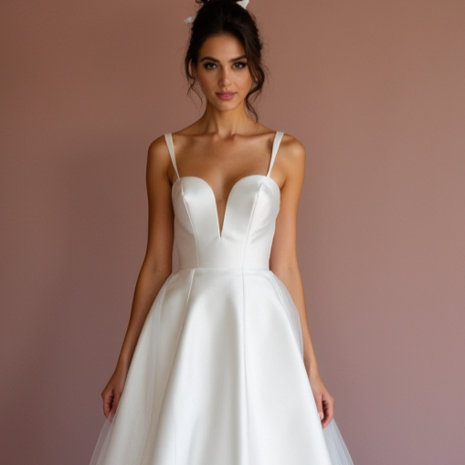 Show-Stopping White Princess Wedding Dress with Layers of Tulle and a Beaded Waist