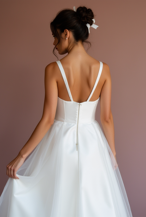 Show-Stopping White Princess Wedding Dress with Layers of Tulle and a Beaded Waist